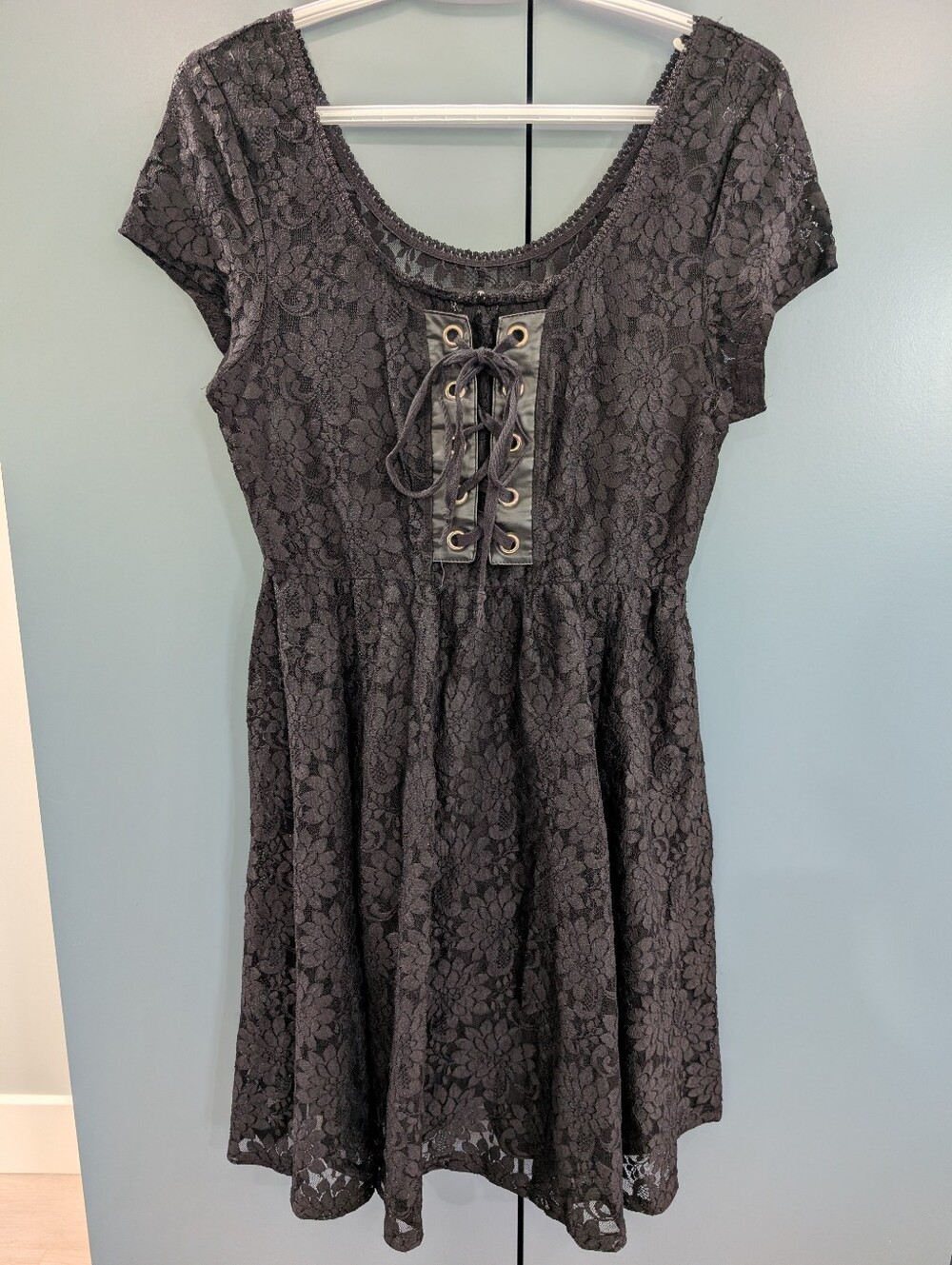 Royal Bones Black Floral Lace Dress